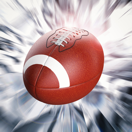 3d rendering american football ball with broken glass backgroundの写真素材