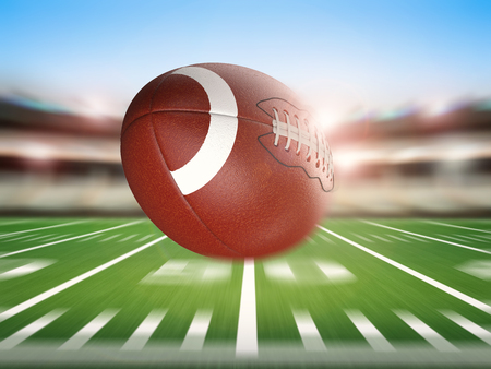 3d rendering american football ball with motion backgroundの写真素材