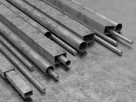 3d rendering circular pipes and square pipes