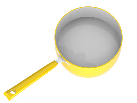 3d rendering empty yellow saucepanの写真素材