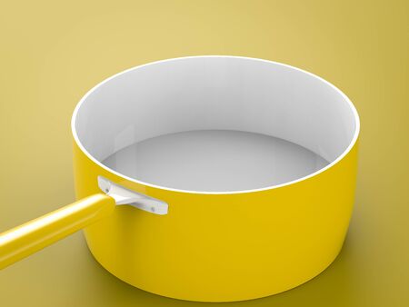 3d rendering empty saucepanの写真素材
