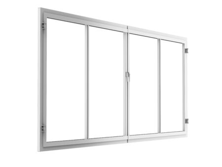 3d rendering window frame isolated on whiteの写真素材