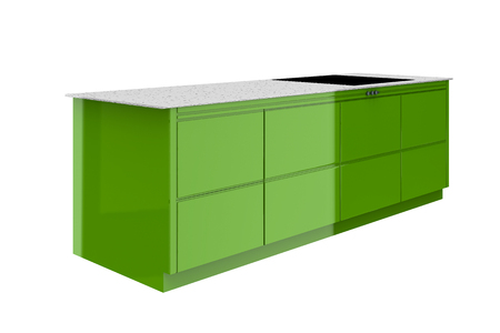 3d rendering kitchen cabinet isolated on whiteの写真素材