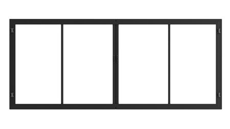 3d rendering window frame isolated on whiteの写真素材