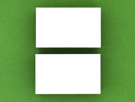 3d rendering stack of blank name cardsの写真素材