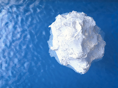 3d rendering iceberg floating on blue oceanの写真素材