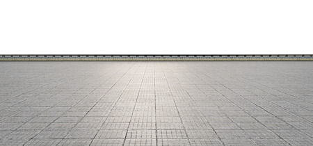 3d rendering empty terrace on white background