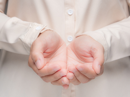 empty palm hands giving or begging