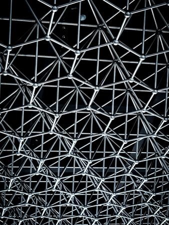 metal structure with metal screen backgroundの写真素材