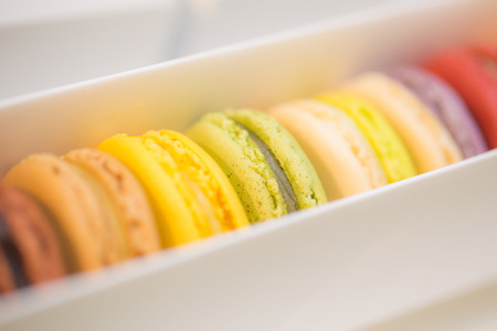 colorful macaroons or macarons famous french sweetの写真素材