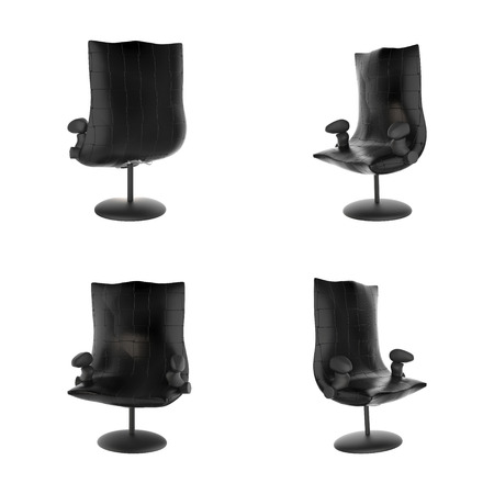 3d rendering leather office chair isolated on whiteの写真素材