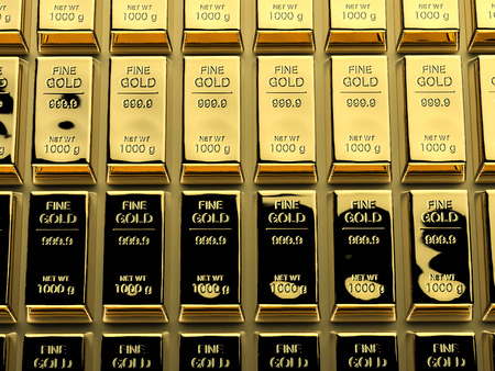 bullion background or gold bar backgroundの写真素材