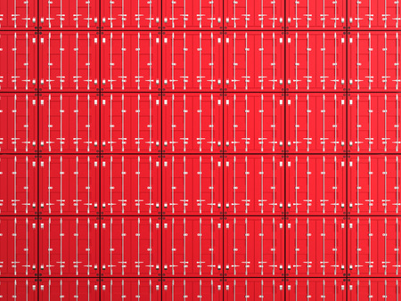 3d rendering red container backgroundの写真素材