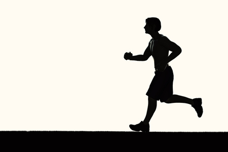 silhouette man running or male runnerの写真素材
