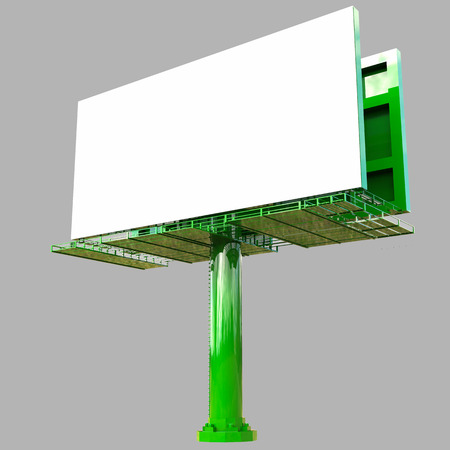 3d rendering blank white billboardの写真素材