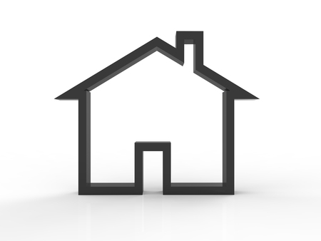 black mock up house on white backgroundの写真素材