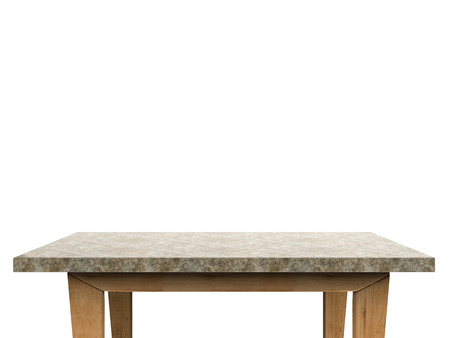 empty table on white background