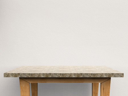empty table on white background