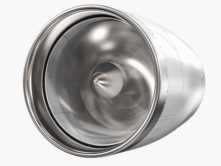 3d rendering jet engine on white background