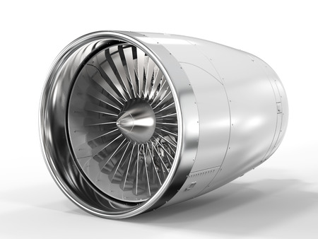 3d rendering jet engine on white background
