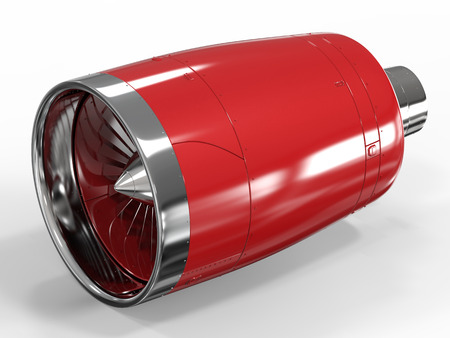 3d rendering jet engine on white background