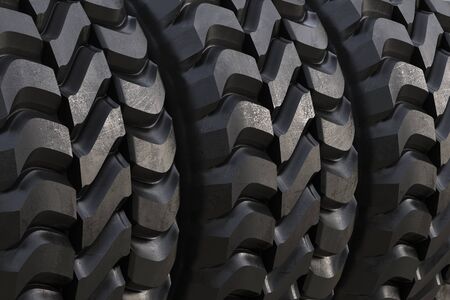 3d rendering black tire texture or tread pattern backgroundの写真素材