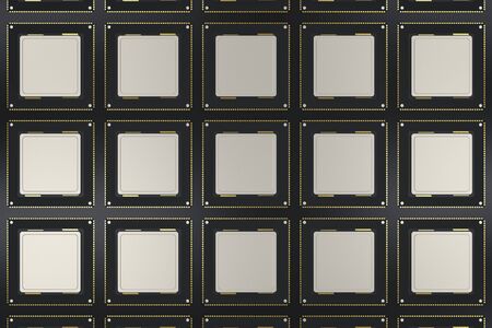 3d rendering cpu chips in a rowの写真素材