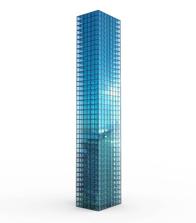 3d rendering highrise building isolated on whiteの写真素材