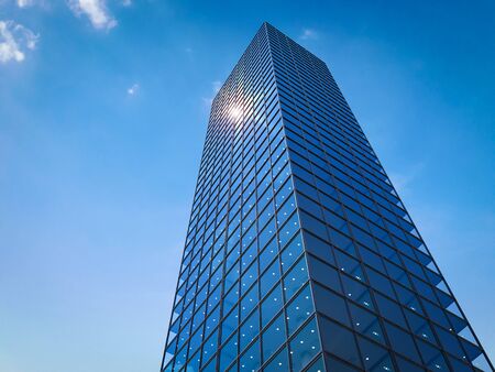 3d rendering office building in city