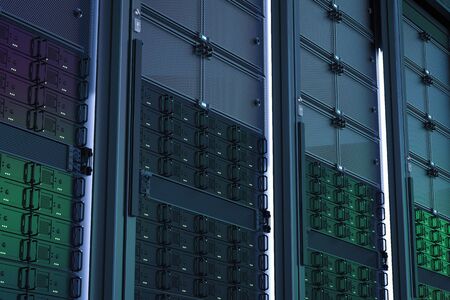 3d rendering server computer cluster or server racksの写真素材