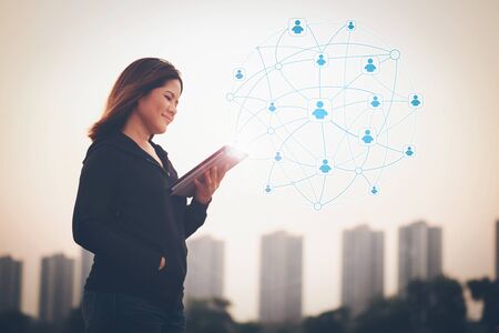 3d rendering social network interface with man icon