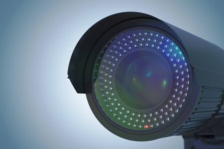 3d rendering security camera or cctv camera on wall