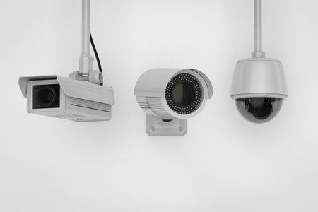 3d rendering security camera or cctv camera on ceiling