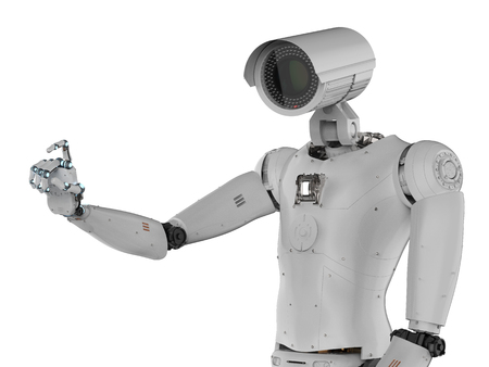 3d rendering robot security camera or cyborg cctv cameraの写真素材