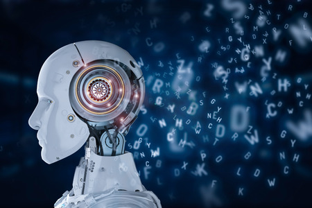 3d rendering robot learning or machine learning with alphabets