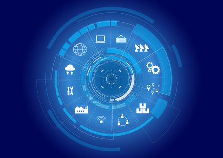 hud interface or technology background vector illustrationのイラスト素材