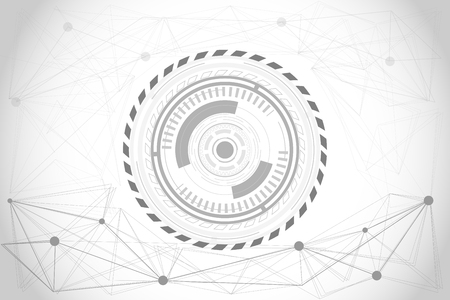 Hud interface with circuit line on grey background vector illustrationのイラスト素材