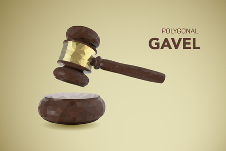Law concept with polygonal gavel judge vector illustrationのイラスト素材