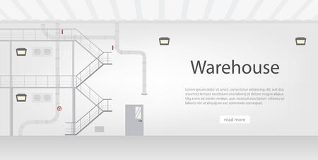 Factory interior banner with space vector illustrationのイラスト素材