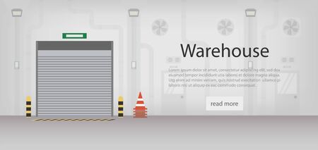 Factory interior banner with space vector illustrationのイラスト素材