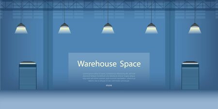 Warehouse interior banner with space vector illustrationのイラスト素材
