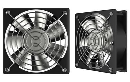 3d rendering set of ventilators isolated on whiteの写真素材