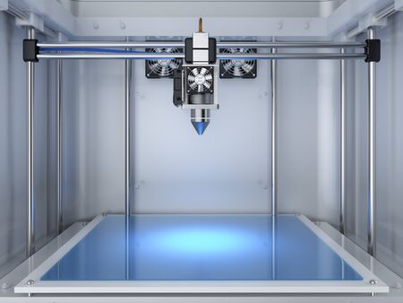 3d rendering 3d printer with injector nozzle