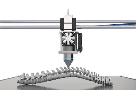 3d rendering 3d printer print prosthetic spine