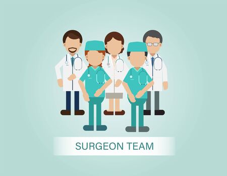 Set of doctor and surgeon characters vector illustrationのイラスト素材