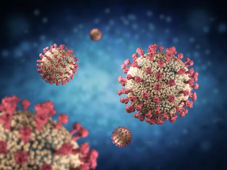 3d rendering coronavirus cell or covid-19 cell disease