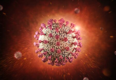 3d rendering coronavirus cell or covid-19 cell diseaseの写真素材