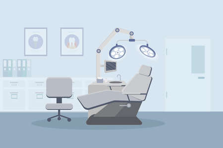 Dental clinic or dental office interior flat design vector illustrationのイラスト素材