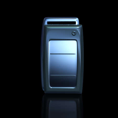 3d rendering car key or car remote control on black background