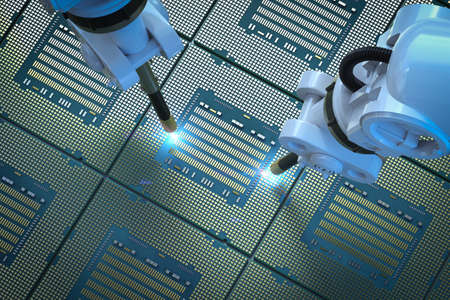 3d rendering robotic arms with chipset for semiconductor manufacturing